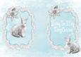 White Bunny with Silver Poinseetias A5 Insert