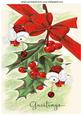 Holly , Berries and Big Bow with Little Robin A4