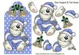 Little White Bear in Blue on a Tag