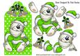 Little White Bear in Lime Green on a Tag