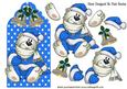 Little White Bear in Bright Blue on a Tag