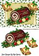 Lovely Chocolate Log on a Scroll with Bells