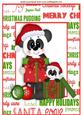 Cute Pandas with Christmas Presents A4