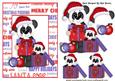 Cute Pandas in Purple with Christmas Presents