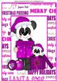 Cute Pandas in Cerise with Christmas Presents A4