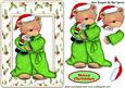 Teddy Waiting for Santa in Holly Frame