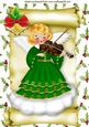Angel Singing with Violin on a Scroll A4