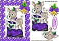Little Deer in Purple Snow Frame with Bells