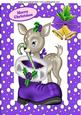 Little Deer in Purple Snow Frame with Bells A4
