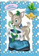 Little Deer in Blue Snow Frame A4
