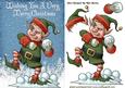 Naughty Little Elf Throwing Snowballs
