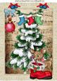 Christmas Tree with Stockings and Deer A4