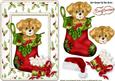 Christmas Puppy in a Santa Stocking