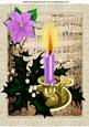 Purple Candle with Purple Ponsettia A4