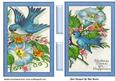 Pretty Blue Birds with Flowers Cards