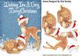 Cute Little Deers in the Snow in Santa Hats
