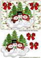 Lovely Snowman Family in Holly Frame