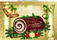 Christmas Chocolate Log with Gold Bells A4