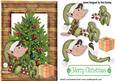 Elf with Christmas Tree in Wooden Frame