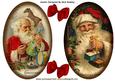 Nostalgic Christmas Santas in Oval Toppers