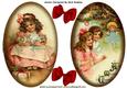 Nostalgic Christmas Children in Oval Toppers