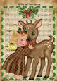 Sweet Angel with Little Brown Deer A4