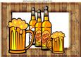 Beers and Bottles in Wooden Frame A4