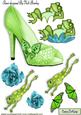 Green Sparkle Shoe with Frogs