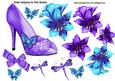 Pretty Purple Sparkle Shoe with Dragonflies