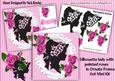 Pretty Silhouette Lady with Painted Rose 8x8 Mini Kit