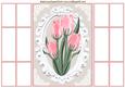 Pretty Pink Tulips in Ornate Frame French Gatefold