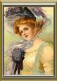 Vintage Lady with Lucky Heather in Frame