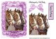 Beautiful Horses in Lilac Frill Frame with Bow
