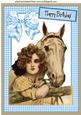 Vintage Lady with Horse in Frame A4
