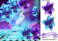 Fantasy Beautiful Bird with Flowers 8x8