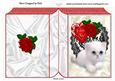 I Love You Heart with Rose and Kitten Folded Book