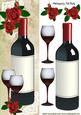 Tall Dl Card with Red Wine and Roses