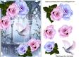 Dove in Fantasy Garden with Pretty Flowers