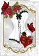 Key to My Heart with Roses and Basque A4