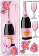 Bottle of Pink Champagne in Lace Tall Dl with Roses