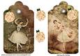 Dancing Ballerinas on Tags with Roses