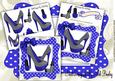 Blue/black Polkadot Shoes with Access 8x8 Mini Kit