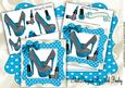 Bright Blue Polkadot Shoes with Access 8x8 Mini Kit