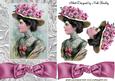 Elegant Lady in Hat with Flowers and Big Bow