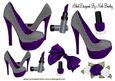 Dark Purple Polka Dot Shoes with Access A4