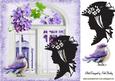 Silhouette Lady with Window and Purple Bird 8x8