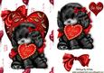 I Love You, Cute Black Puppy on a Heart