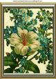 Pretty White Vintage Flowers in a Frame A4