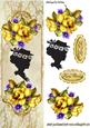 Silhouette of Vintage Lady with Gold Roses Tall Dl