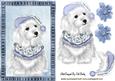 Santa Westie in Denim Frame with Flower
